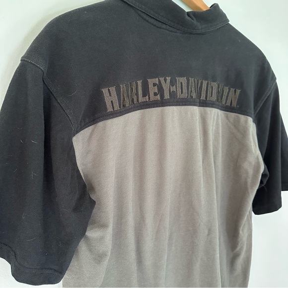 Harley Davidson Motorcycles Men’s Gray & Black Polo Shirt Size Medium - Picture 9 of 10